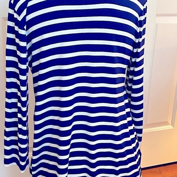 Striped Blue/WhiteTunic Top - Picture 3 of 5